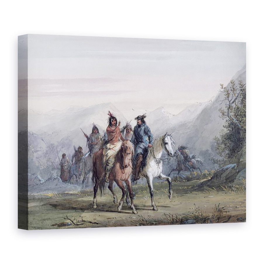 Tablou canvas - Alfred Jacob Miller - Conversarea prin semne, 75 x 100 cm