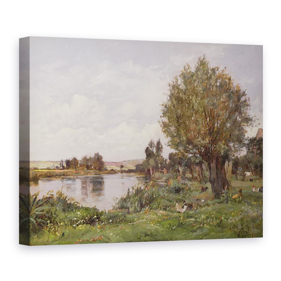 Tablou canvas - Alexandre Defaux - Scena raului rural, 75 x 100 cm