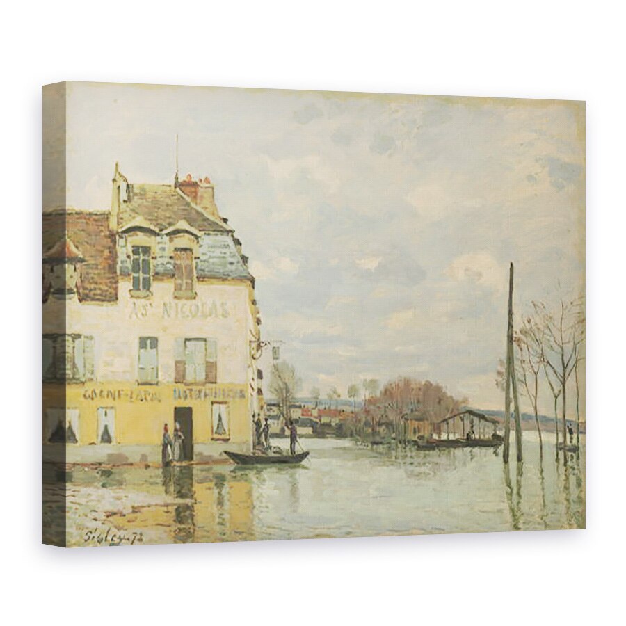 Tablou canvas - Alfred Sisley - Inundatii la Port-Marly, 75 x 100 cm