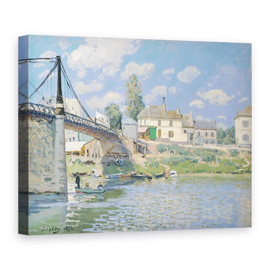 Tablou canvas - Alfred Sisley - Podul de la Villeneuve-la-Garenne, 75 x 100 cm