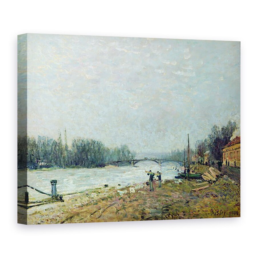 Tablou canvas - Alfred Sisley - Dupa dezghet, Sena de la Podul Suresnes, 75 x 100 cm