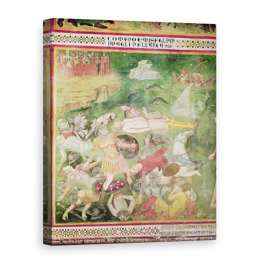 Tablou canvas - also Manfredi de Battilori Bartolo di Fredi - Traversarea Marii Rosii, detaliu al faraonului inecat cu armata sa, din Scene din Vechiul Testament, 75 x 100 cm