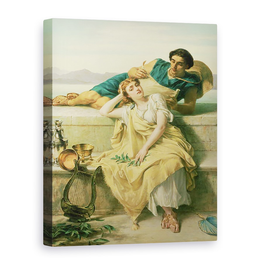 Tablou canvas - Alfred W. Elmore - O oda greaca, 75 x 100 cm