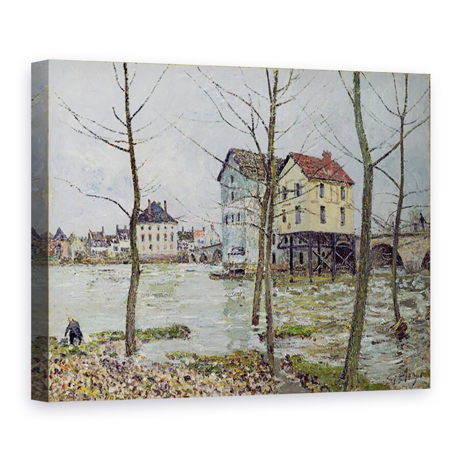 Tablou canvas - Alfred Sisley - Morile de la Moret-sur-Loing, iarna, 75 x 100 cm