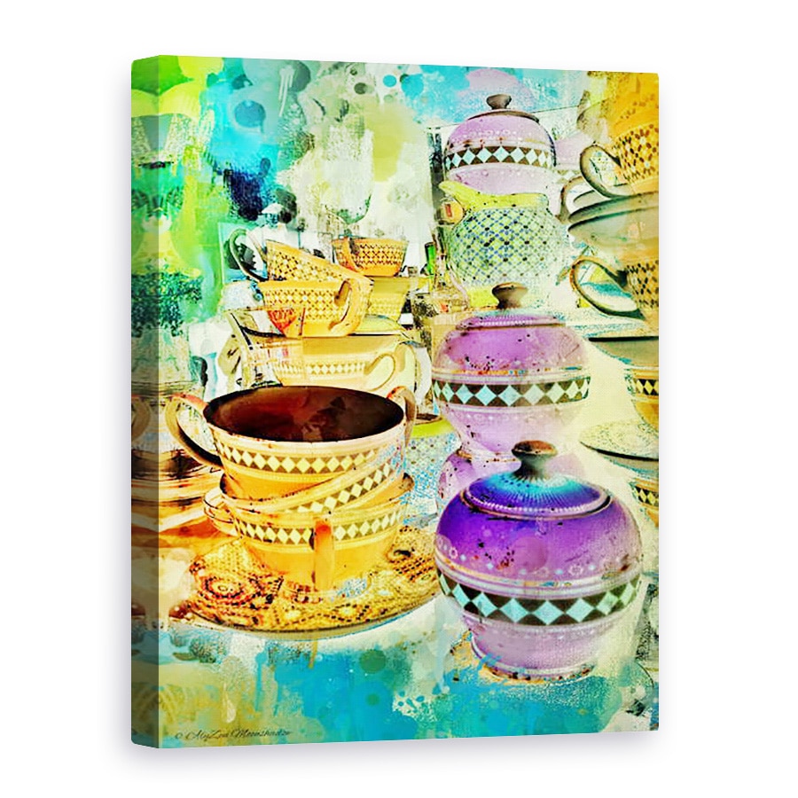 Tablou canvas - AlyZen Moonshadow - Stive de aur si purpuriu, 2014, 75 x 100 cm