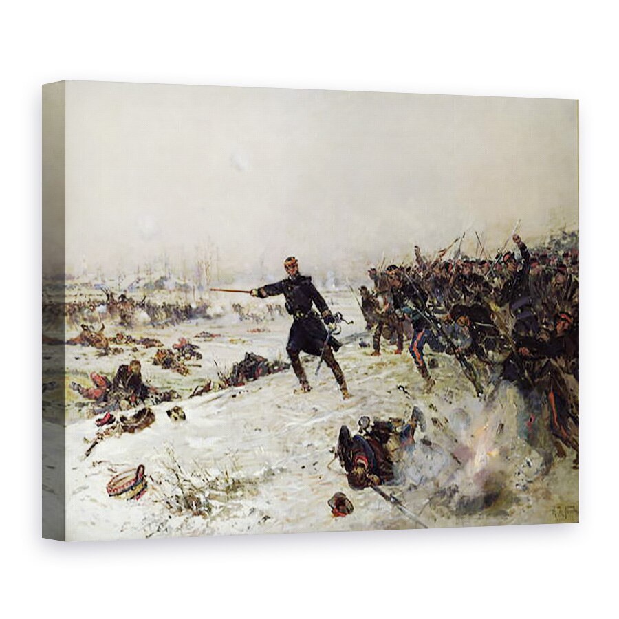Tablou canvas - Alphonse Marie de Neuville - Episodul razboiului din 1870, Batalia de la Chenebier, 16 ianuarie 1871, 75 x 100 cm