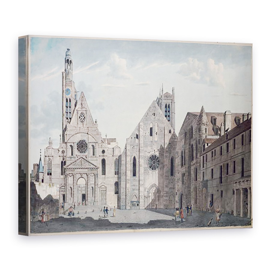 Tablou canvas - Angelo Garbizza - Fatadele Bisericilor Sfantului Genevieve si Sfantul Etienne du Mont, Paris, 75 x 100 cm