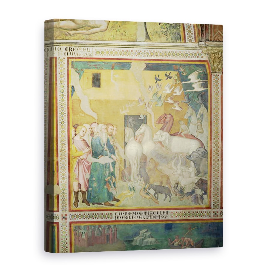 Tablou canvas - also Manfredi de Battilori Bartolo di Fredi - Noe conducand animalele in arca, 75 x 100 cm