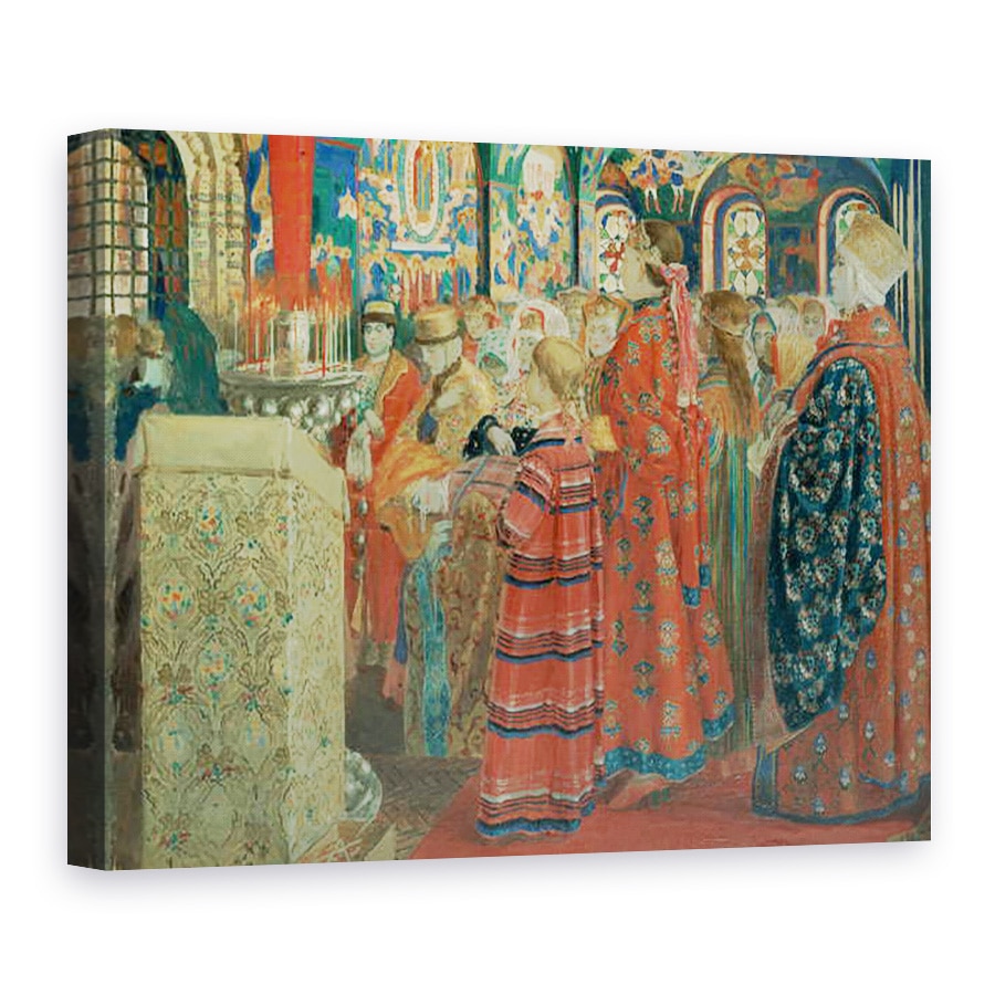 Tablou canvas - Andrei Petrovich Ryabushkin - Femeile rusesti din secolul al XVII-lea la biserica, 75 x 100 cm