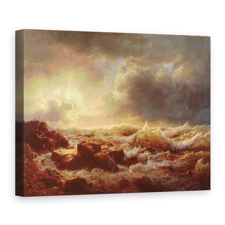 Tablou canvas - Andreas Achenbach - Curatarea - Coasta Siciliei, 75 x 100 cm