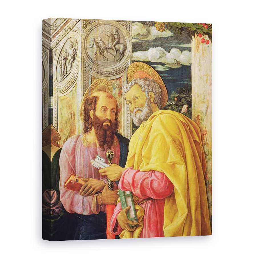 Tablou canvas - Andrea Mantegna - Altar din San Zeno Maggiore, Verona, detaliu al panoului din stanga aratand Sfantul Petru si Sfantul Paul, 75 x 100 cm