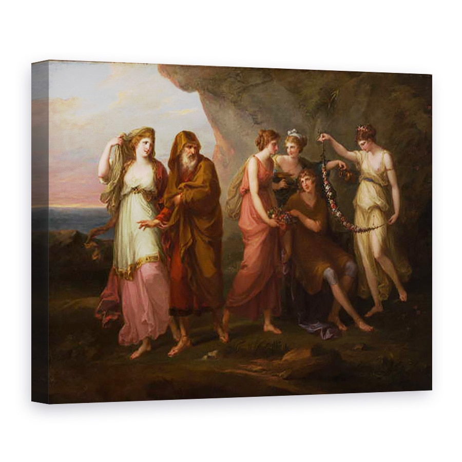 Tablou canvas - Angelica Kauffmann - Telemachus si nimfele din Calypso, 75 x 100 cm