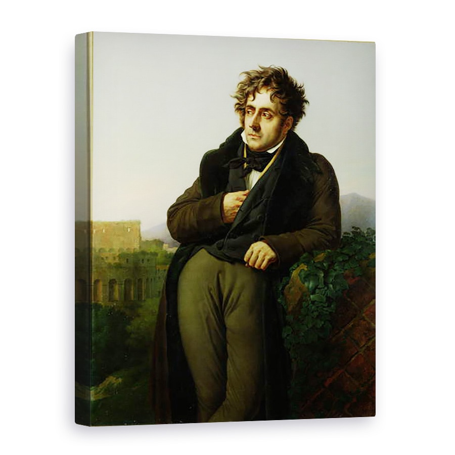 Tablou canvas - Anne Louis Girodet de Roucy-Trioson - Portretul lui Francois Rene 1768-1848 Viconte de Chateaubriand, 75 x 100 cm