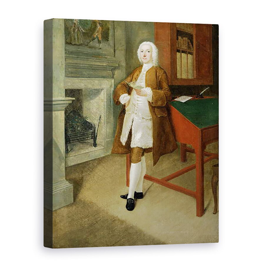 Tablou canvas - Anthony Devis - Un om necunoscut intr-o biblioteca, 75 x 100 cm