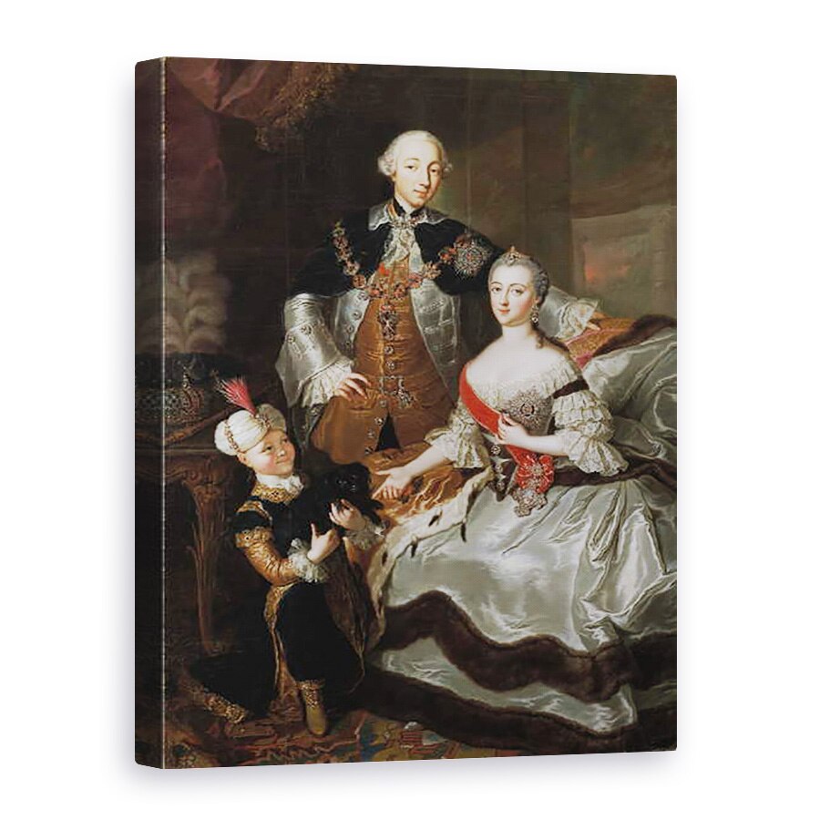 Tablou canvas - Anna Rosina Lisiewska - Petru III si Ecaterina a II-a a Rusiei cu o pagina c.1756, 75 x 100 cm