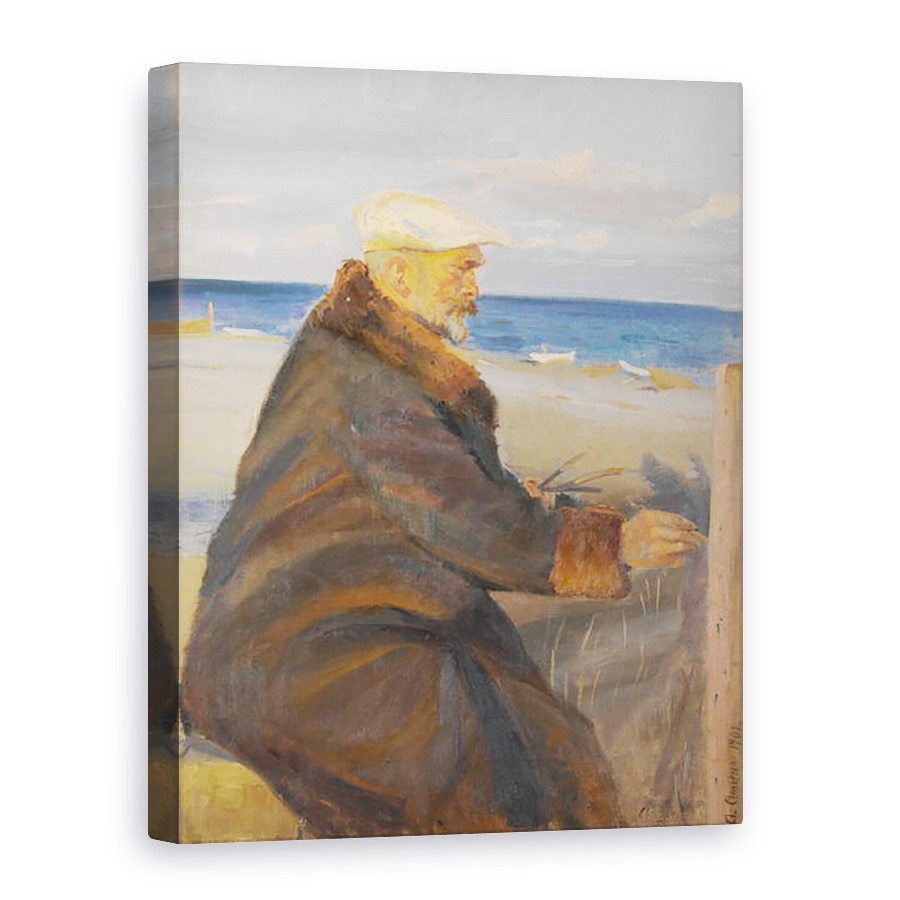 Tablou canvas - Anna Kirstine Ancher - Pictura Michael Ancher pe Shore, 75 x 100 cm