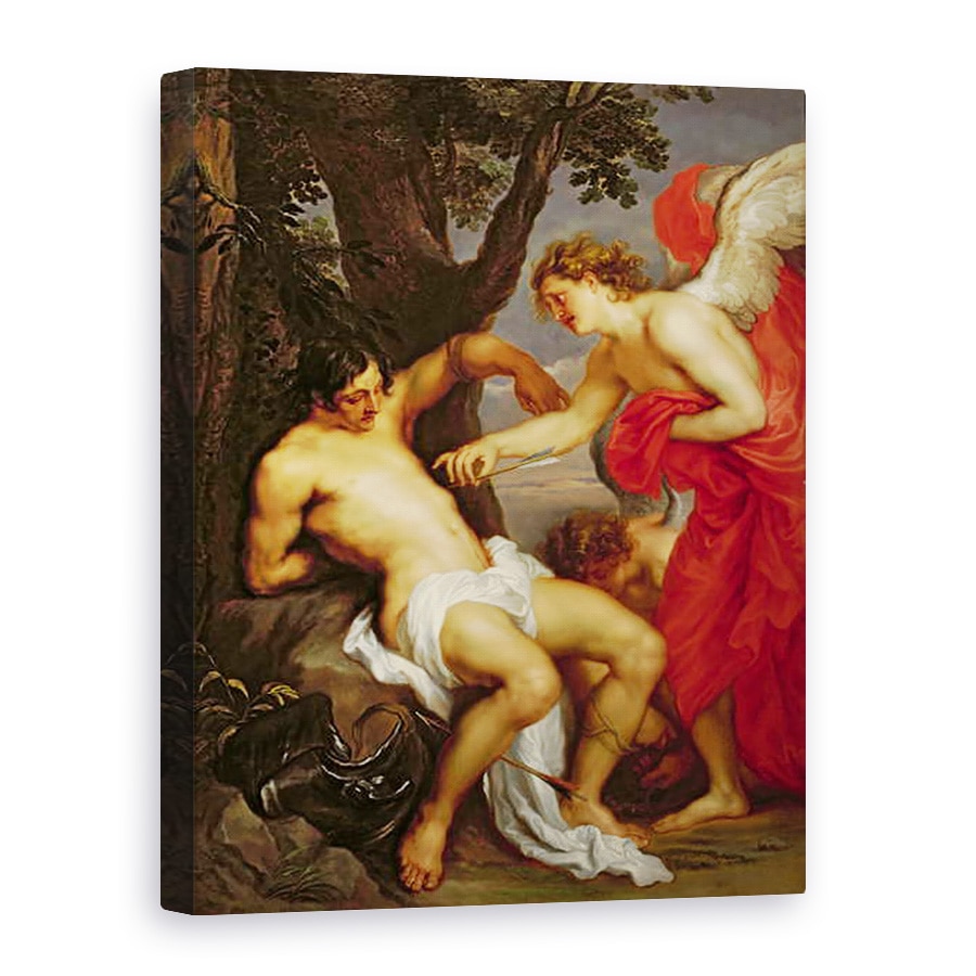 Tablou canvas - Anthony van Dyck - Sfantul Sebastian si ingerul, 75 x 100 cm