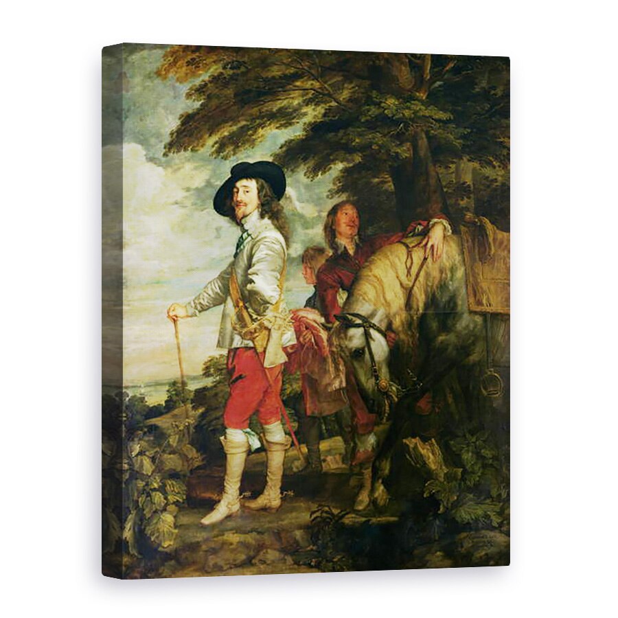 Tablou canvas - Anthony van Dyck - Regele Carol I 1600-49 al Angliei in vanatoare, 75 x 100 cm