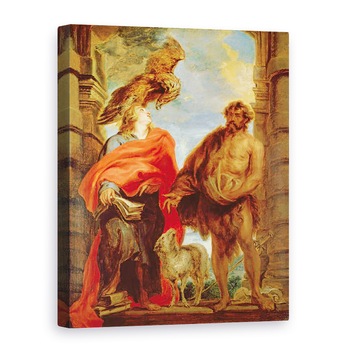 Tablou canvas - Anthony van Dyck - Sfantul Ioan Botezatorul si Sfantul Ioan Evanghelistul, 75 x 100 cm Tablou canvas - Anthony van Dyck - Sfantul Ioan Botezatorul si Sfantul Ioan Evanghelistul, 75 x 100 cm