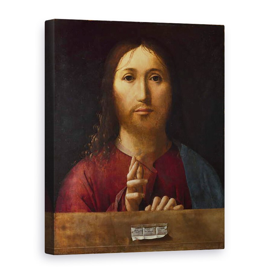 Tablou canvas - Antonello da Messina - Cristo Salvator Mundi, 75 x 100 cm
