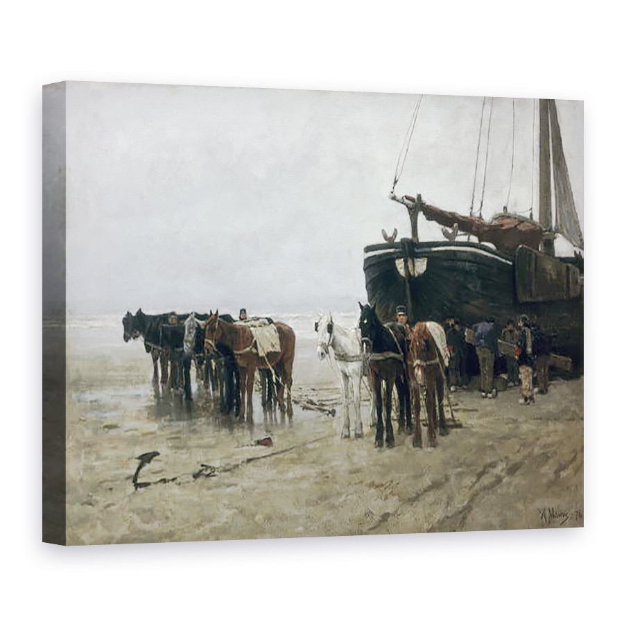 Tablou canvas - Anton Mauve - Barca pe plaja de la Scheveningen, 75 x 100 cm