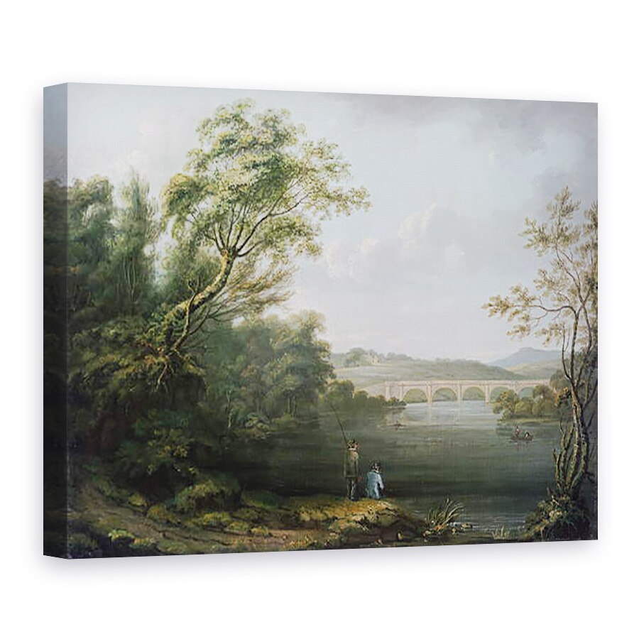 Tablou canvas - Anonymous - Peisaj englezesc cu pescari, 75 x 100 cm