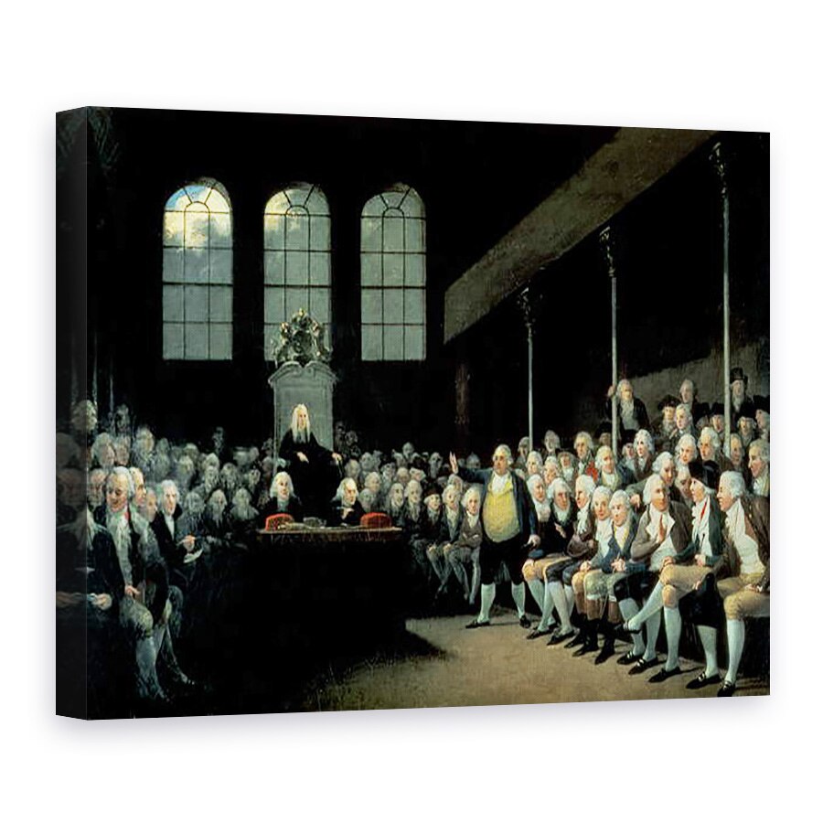 Tablou canvas - Anton Hickel - Charles James Fox 1749-1806 Adresandu-se Camerei Comunelor in timpul Ministerului Pitt, 50 x 70 cm