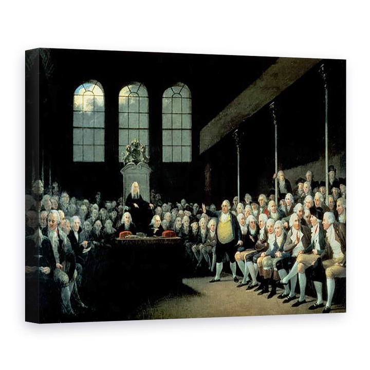 Tablou canvas - Anton Hickel - Charles James Fox 1749-1806 Adresandu-se Camerei Comunelor in timpul Ministerului Pitt, 75 x 100 cm