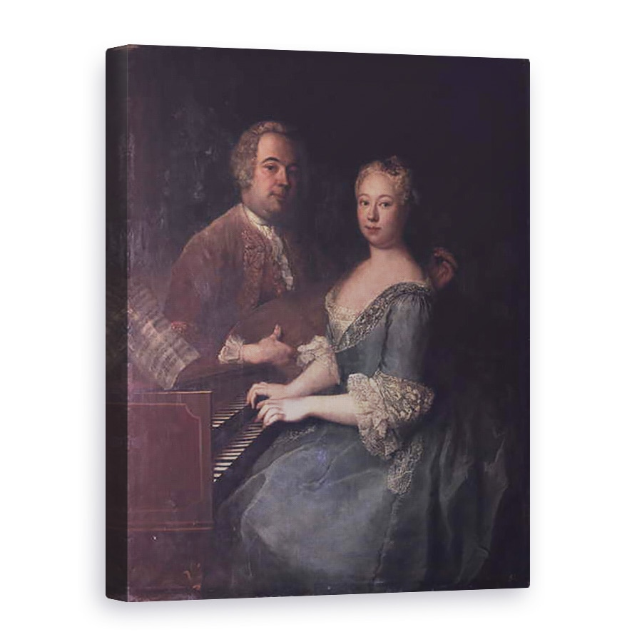 Tablou canvas - Antoine Pesne - Karl-Heinrich Graun si sotia sa Anna-Louise, 75 x 100 cm