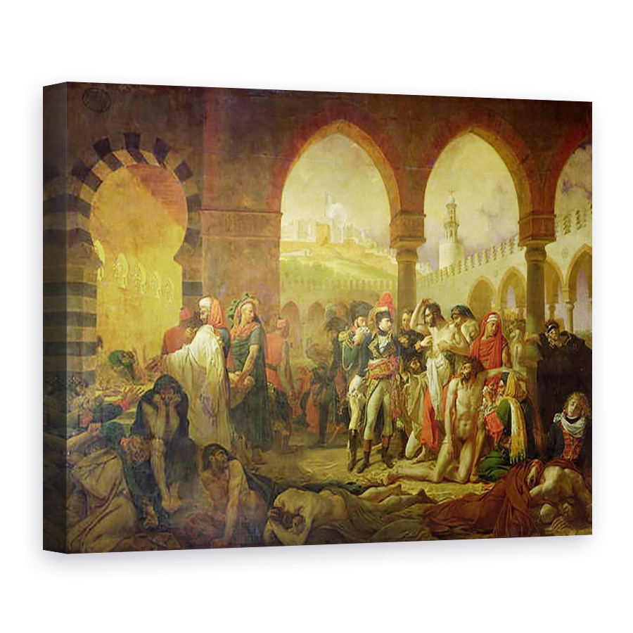 Tablou canvas - Baron Antoine Jean Gros - Napoleon Bonaparte 1769-1821 viziteaza ciuma lovita de Jaffa, 11 martie 1799, 60 x 80 cm