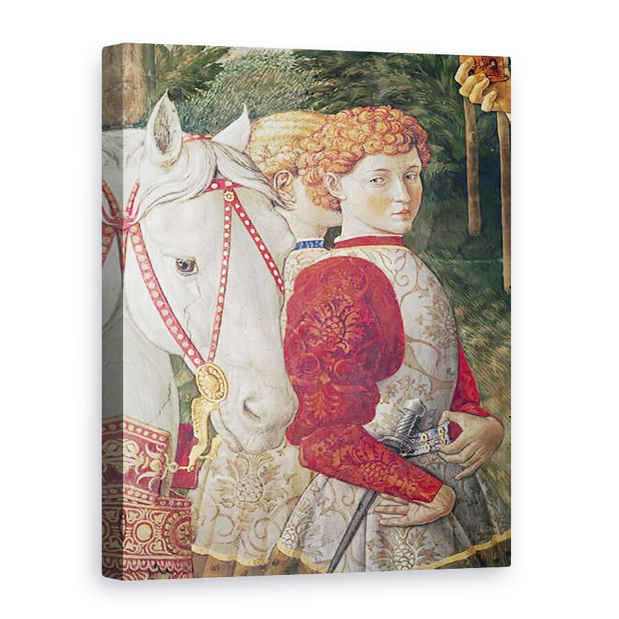 Tablou canvas - Benozzo di Lese di Sandro Gozzoli - Doi insotitori Liveried si capul lui Lorenzo Calul Magic, detaliu din ciclul Calatoria Magilor in capela, 50 x 70 cm