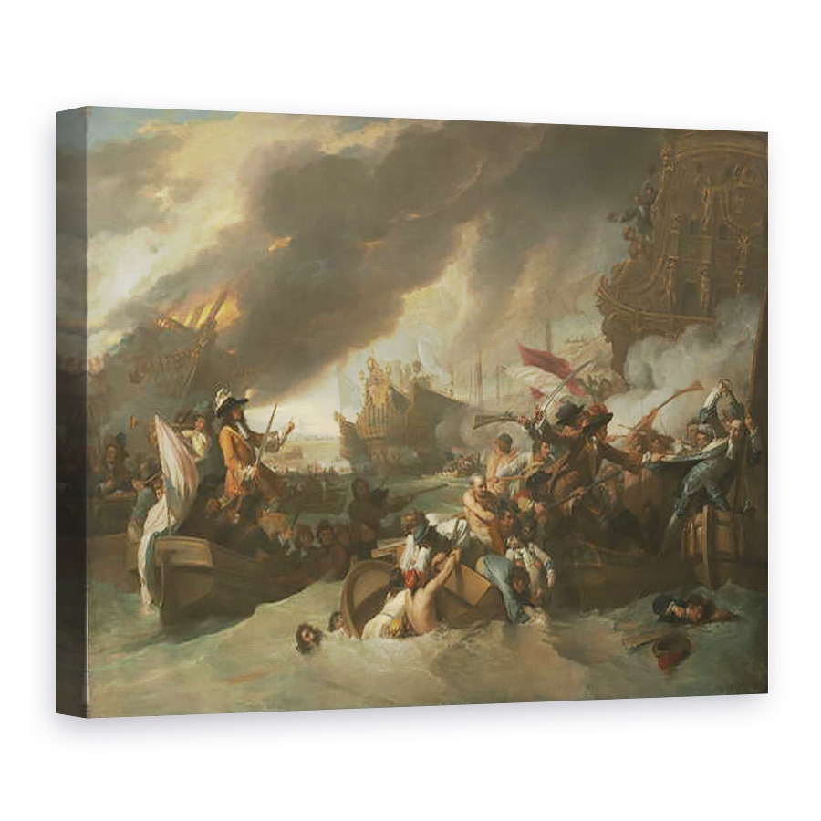 Tablou canvas - Benjamin West - Batalia de la La Hogue, 50 x 70 cm