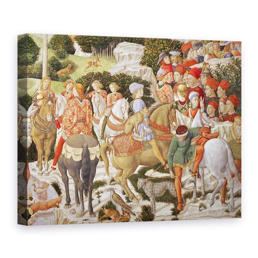 Tablou canvas - Benozzo di Lese di Sandro Gozzoli - Giuliano de Medici 1453-78 ca Melchior, detaliu din ciclul Calatoria Magilor in capela, 50 x 70 cm