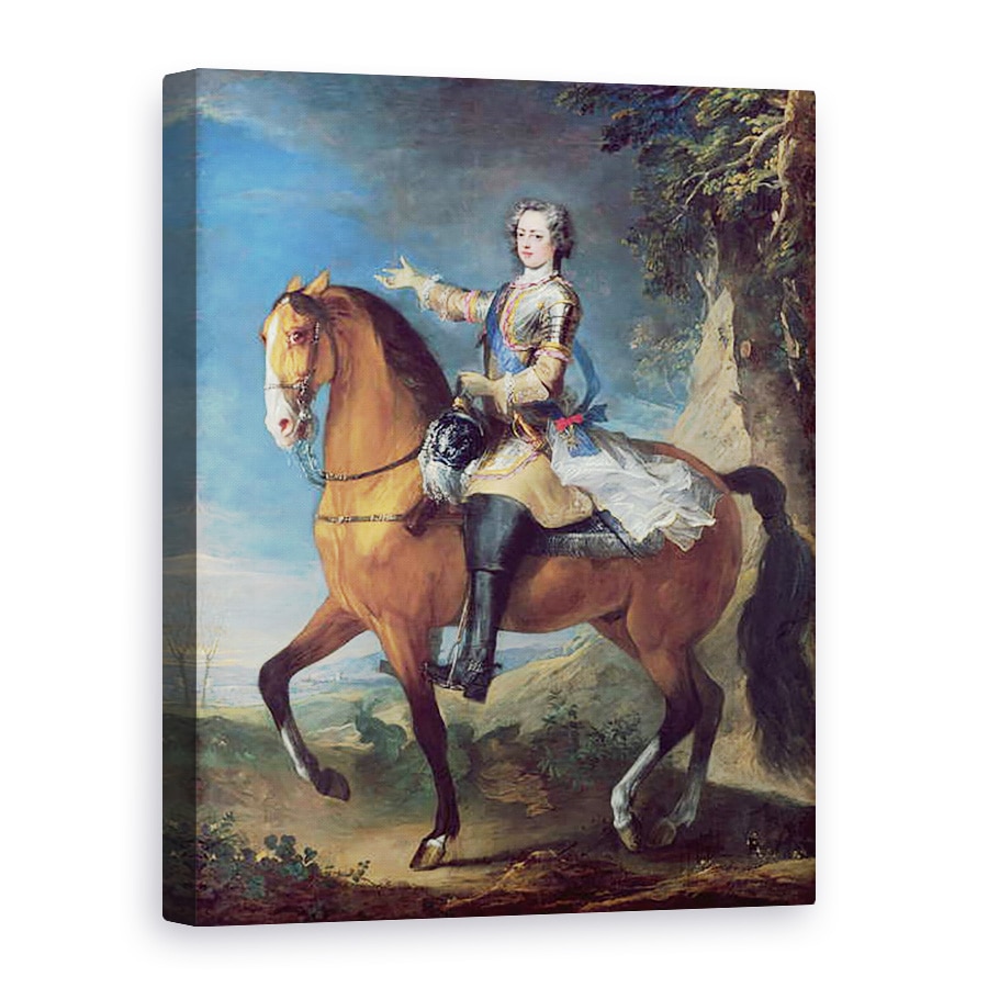 Tablou canvas - C. Parrocel - Portret ecvestru al lui Ludovic al XV-lea 1710-74 la varsta de treisprezece ani, 75 x 100 cm