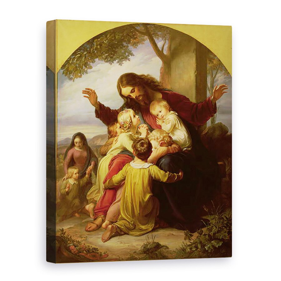 Tablou canvas - Carl Christian Vogel von Vogelstein - Lasati copilasii sa vina la mine, 75 x 100 cm