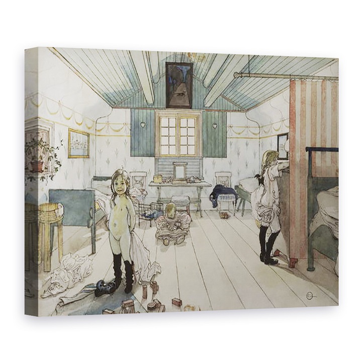 Tablou canvas - Carl Larsson - Camera Mammei si a fetitei, din seria A Home, 75 x 100 cm