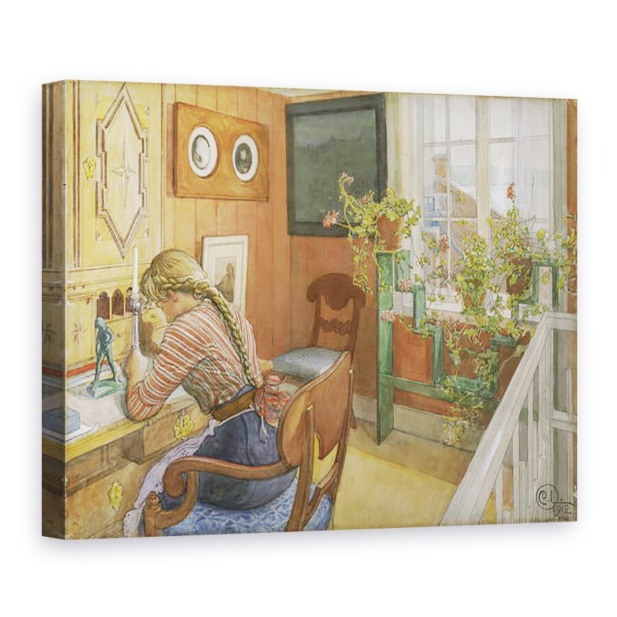 Tablou canvas - Carl Larsson - Scrierea scrisorilor, 50 x 70 cm