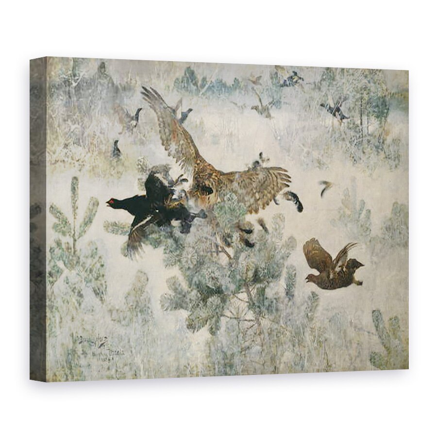 Tablou canvas - Bruno Andreas Liljefors - Hawk si joc negru, 75 x 100 cm