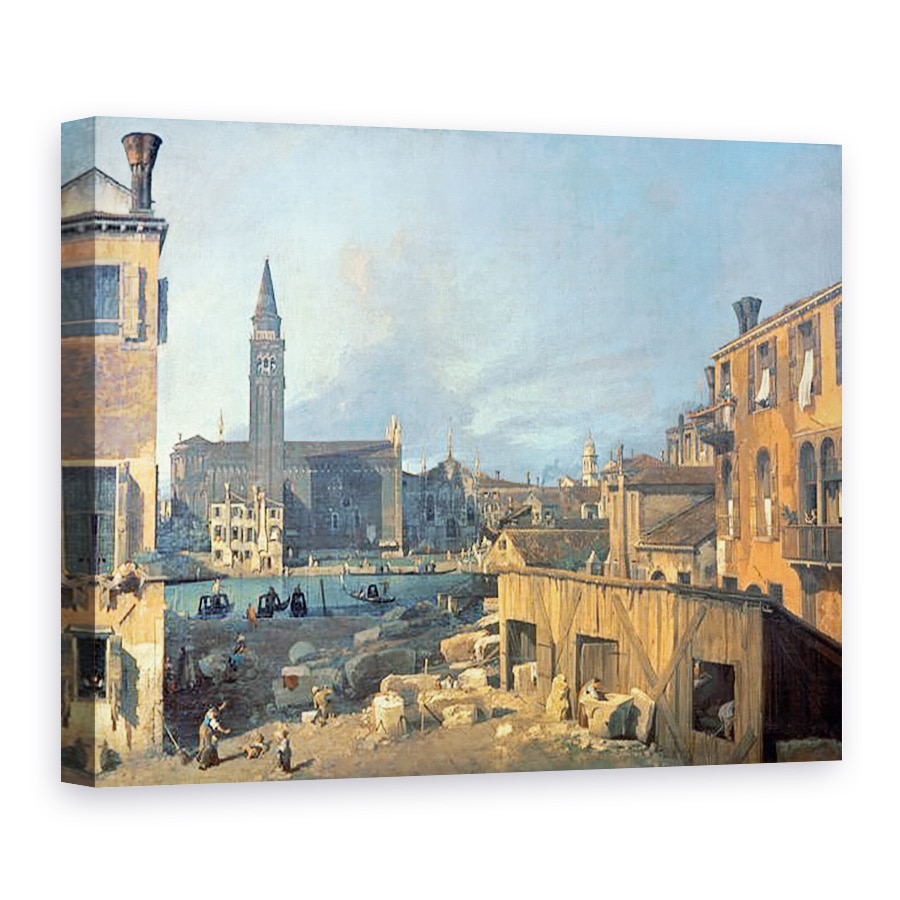 Tablou canvas - Canaletto - Venetia, Campo San Vidal si Santa Maria della Carita Curtea Pietrasului 1727-28, 75 x 100 cm