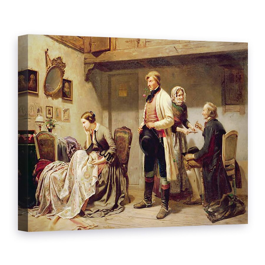 Tablou canvas - Carl Wilhelm Huebner - Un toast pentru cuplul angajat, 75 x 100 cm