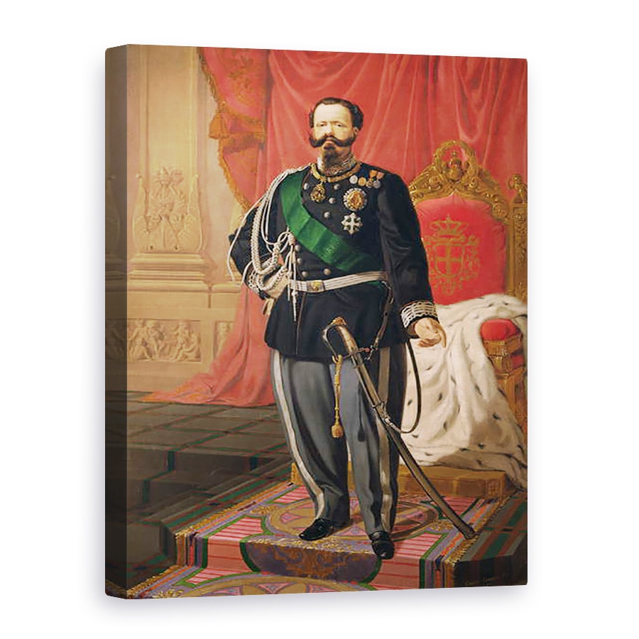 Tablou canvas - Cesare Campini - Portretul lui Victor Emmanuel al II-lea al Italiei, 75 x 100 cm