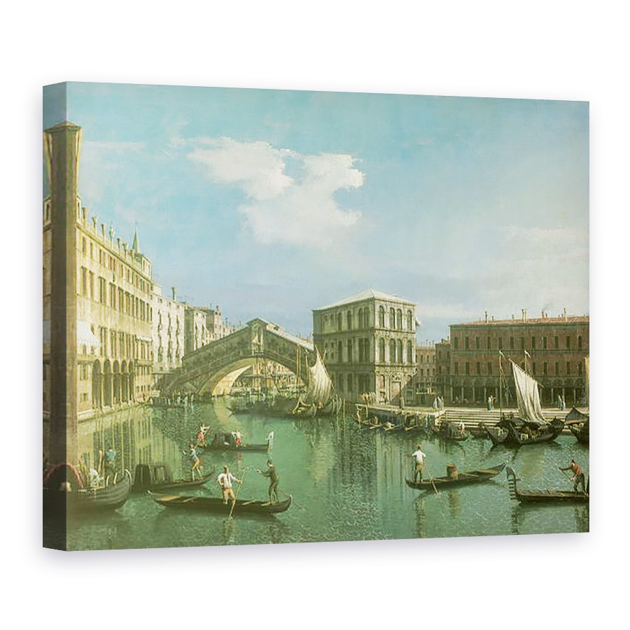Tablou canvas - Canaletto - Podul Rialto, 50 x 70 cm