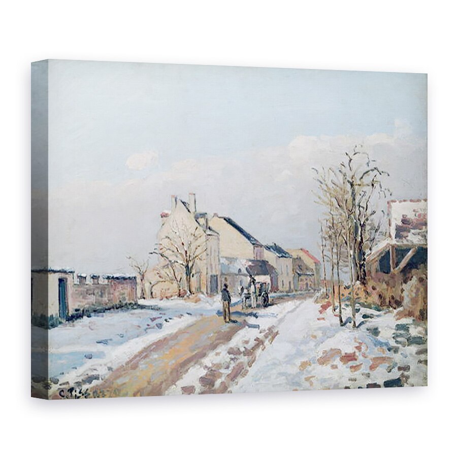 Tablou canvas - Camille Pissarro - Drumul de la Gisors la Pontoise, efect de zapada, 75 x 100 cm