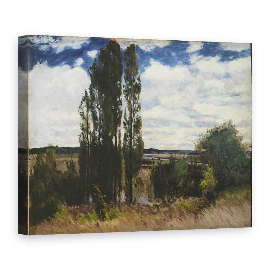 Tablou canvas - Carl Fredrik Hill - Sena, Peisaj cu plopi, 75 x 100 cm