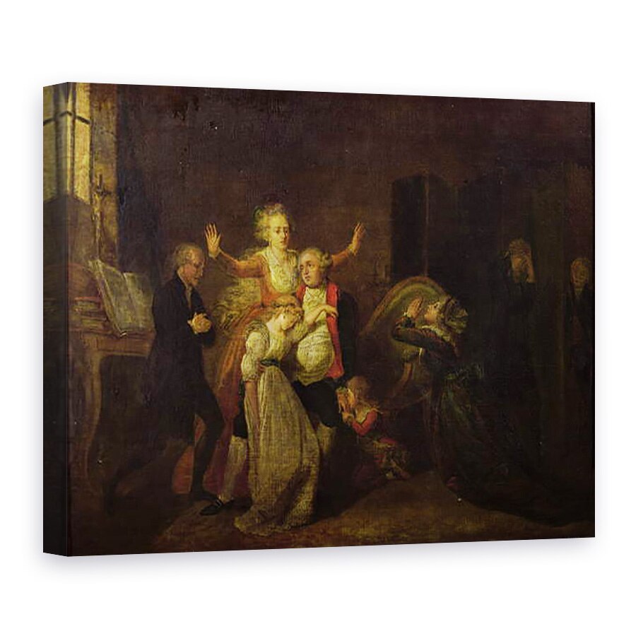 Tablou canvas - Charles Benazech - Ludovic al XVI-lea 1754-93 Luand ramas bun familiei sale la Templu, 50 x 70 cm