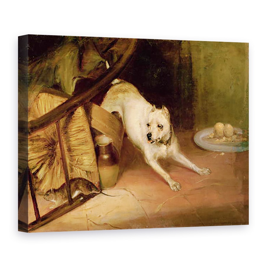 Tablou canvas - Briton Riviere - Caine Chasing un sobolan, 75 x 100 cm