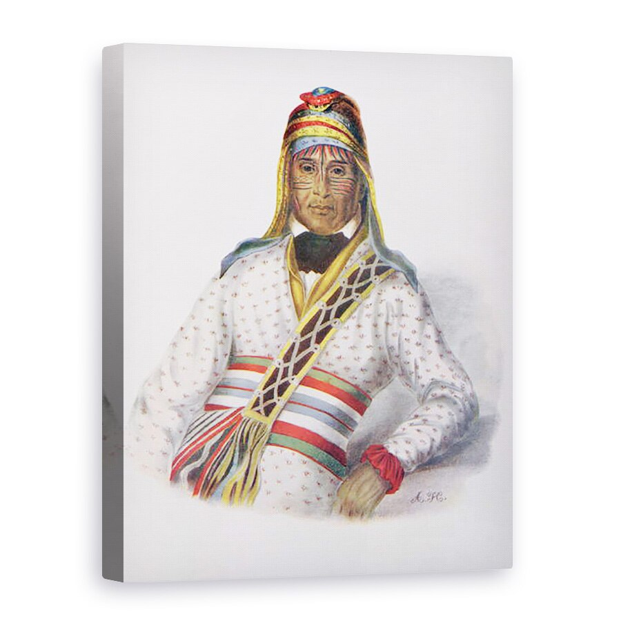 Tablou canvas - Charles Bird King - Yoholo-Micco, sef al paraului, 1825, ilustratie din Triburile indiene din America de Nord, Vol.2, de Thomas L. McKenney si James Hall, 75 x 100 cm