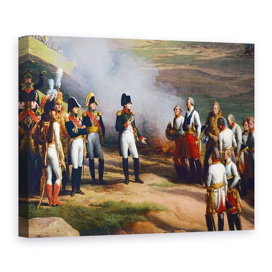Tablou canvas - Charles Thevenin - Detaliu din capitularea Ulm, 20 octombrie 1805 - Napoleon si generalii austrieci, 75 x 100 cm