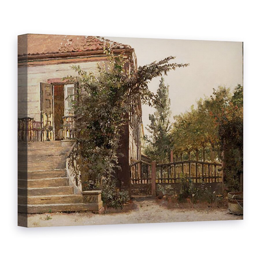 Tablou canvas - Christen Schjellerup Kobke - Treptele Gradinii care duc la studioul artistului de la Blegdammen in afara Copenhaga, 75 x 100 cm