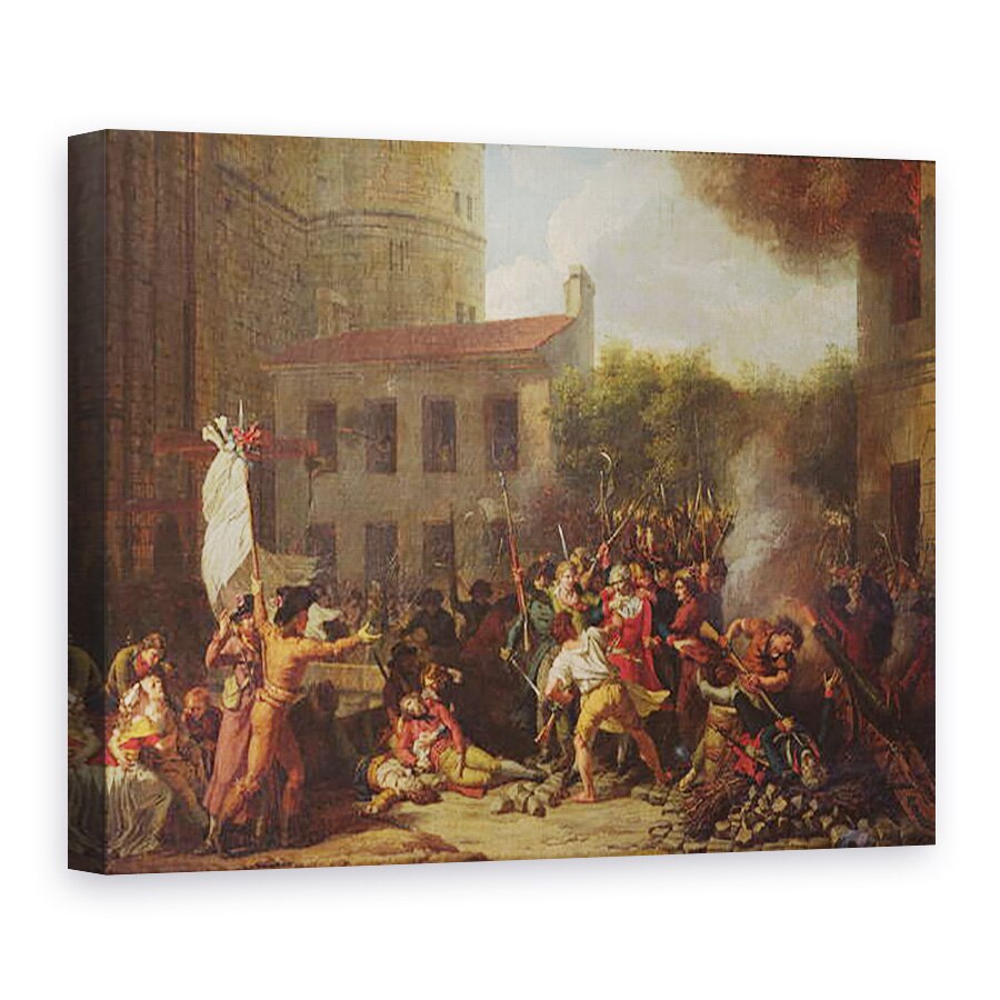 Tablou canvas - Charles Thevenin - Abuzarea Bastiliei si arestarea lui Joseph Delaunay 1752-94 la 14 iulie 1789, 75 x 100 cm